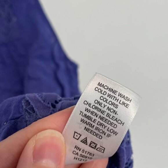 MAURICES Purple Floral Lace Panels Collared Button Down Twee 2012 Tank Blouse - Picture 8 of 15